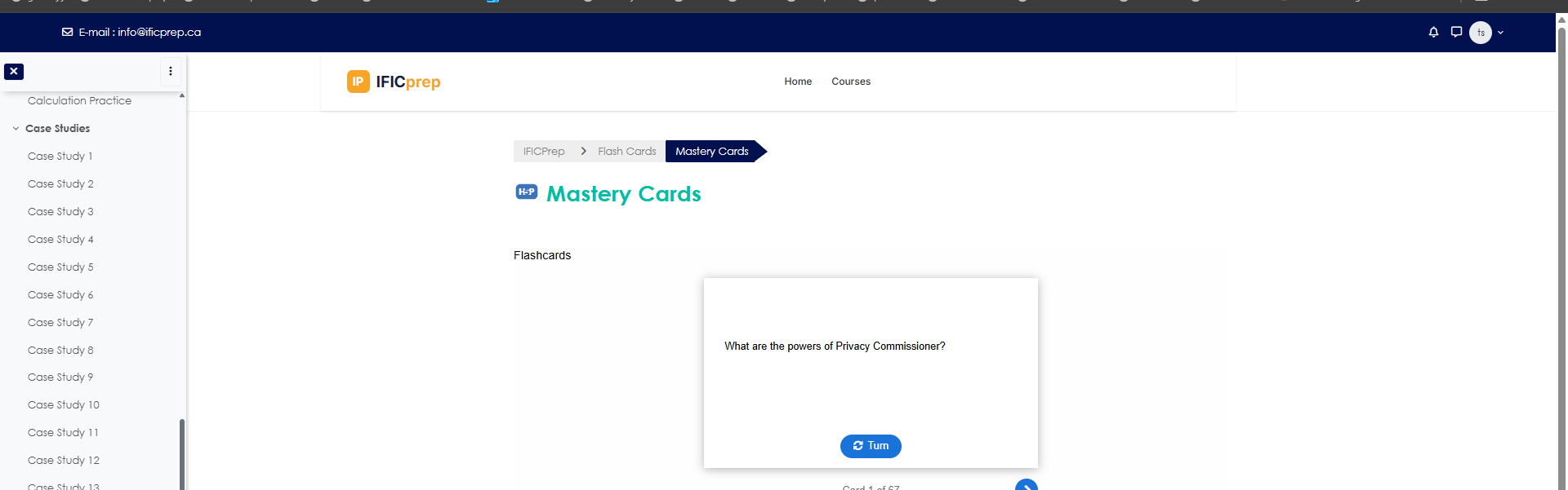 IFICprep Mastery Cards flashcard activity